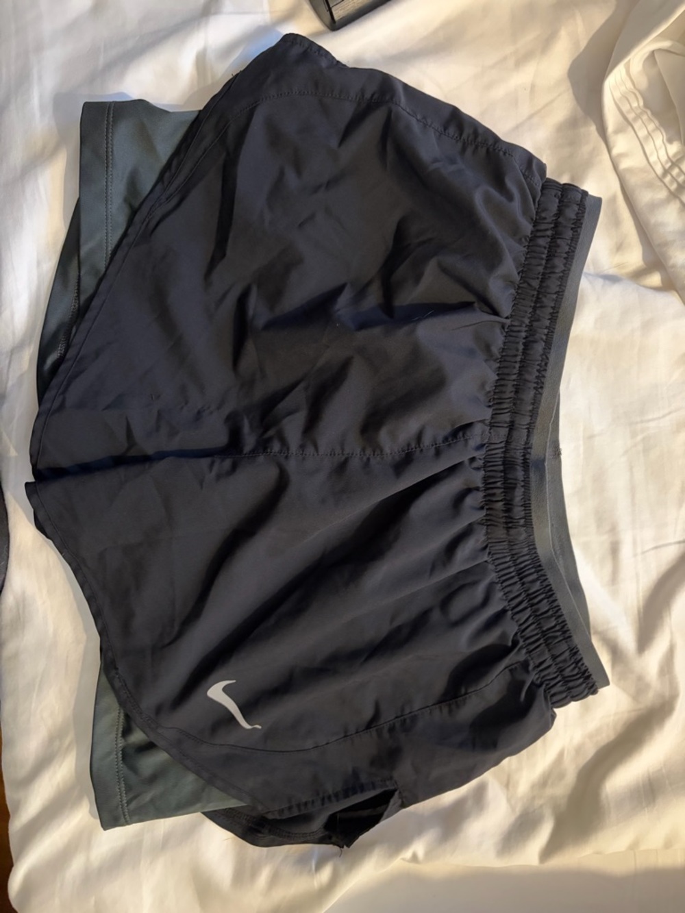 Nike Black Dri-FIT Athletic Shorts with Gray Branding